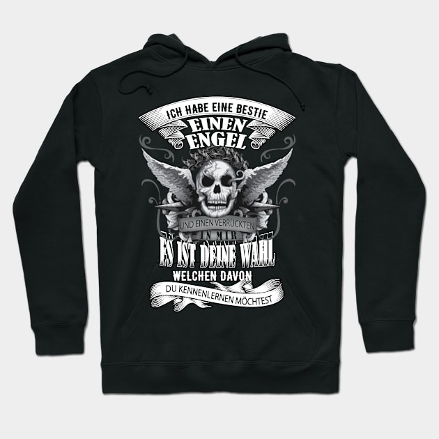 Ich habe eine bestie einen engel skull Hoodie by GillTee